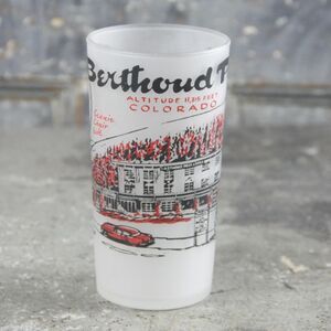 Vintage Berthoud Colorado Souvenir Frosted Drinking Glass